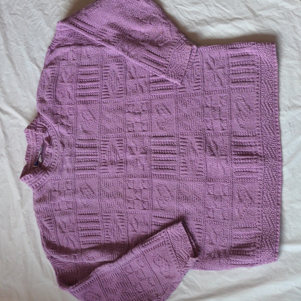 Vintage Made In The USA Light Purple Oversized Cottagecore Grannycore Sweater  S